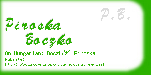 piroska boczko business card